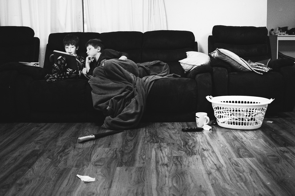 boys on couch - Family documentary photography