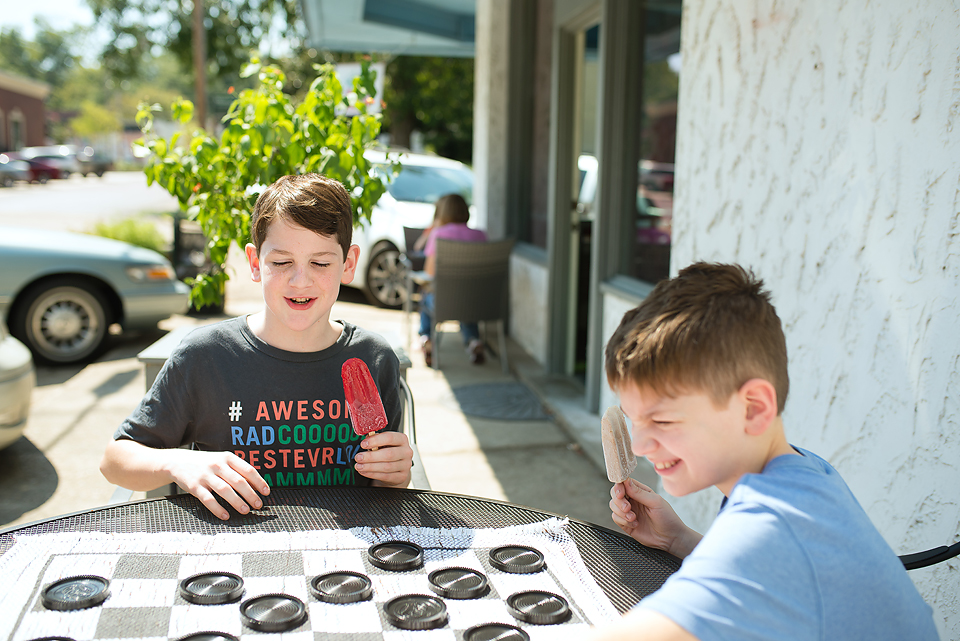 boys playing checkers - Family Documentary Photography