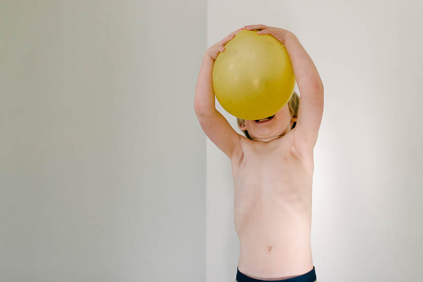 Boy with Gold Balloon - Gold and Hope for Childhood Cancer Awareness