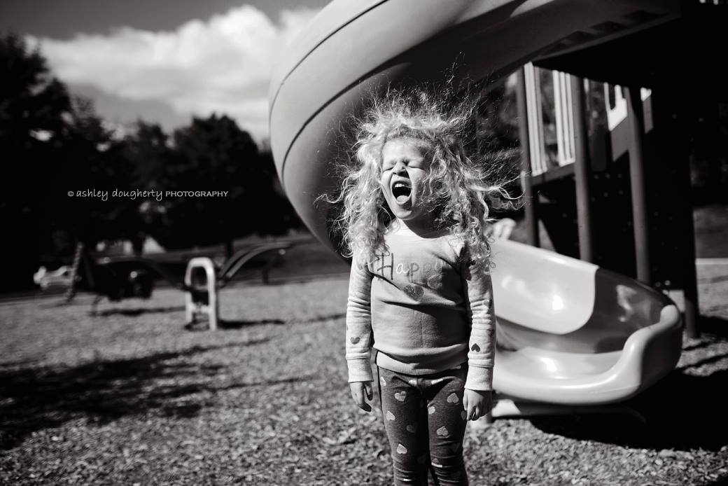 girl with static hair