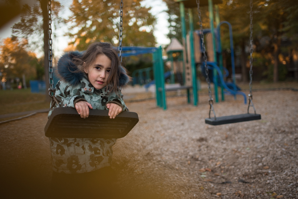 girl on swing - at the park