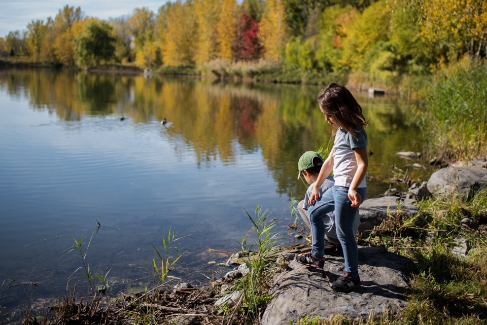 kids on river bank - Family Documentary Photography