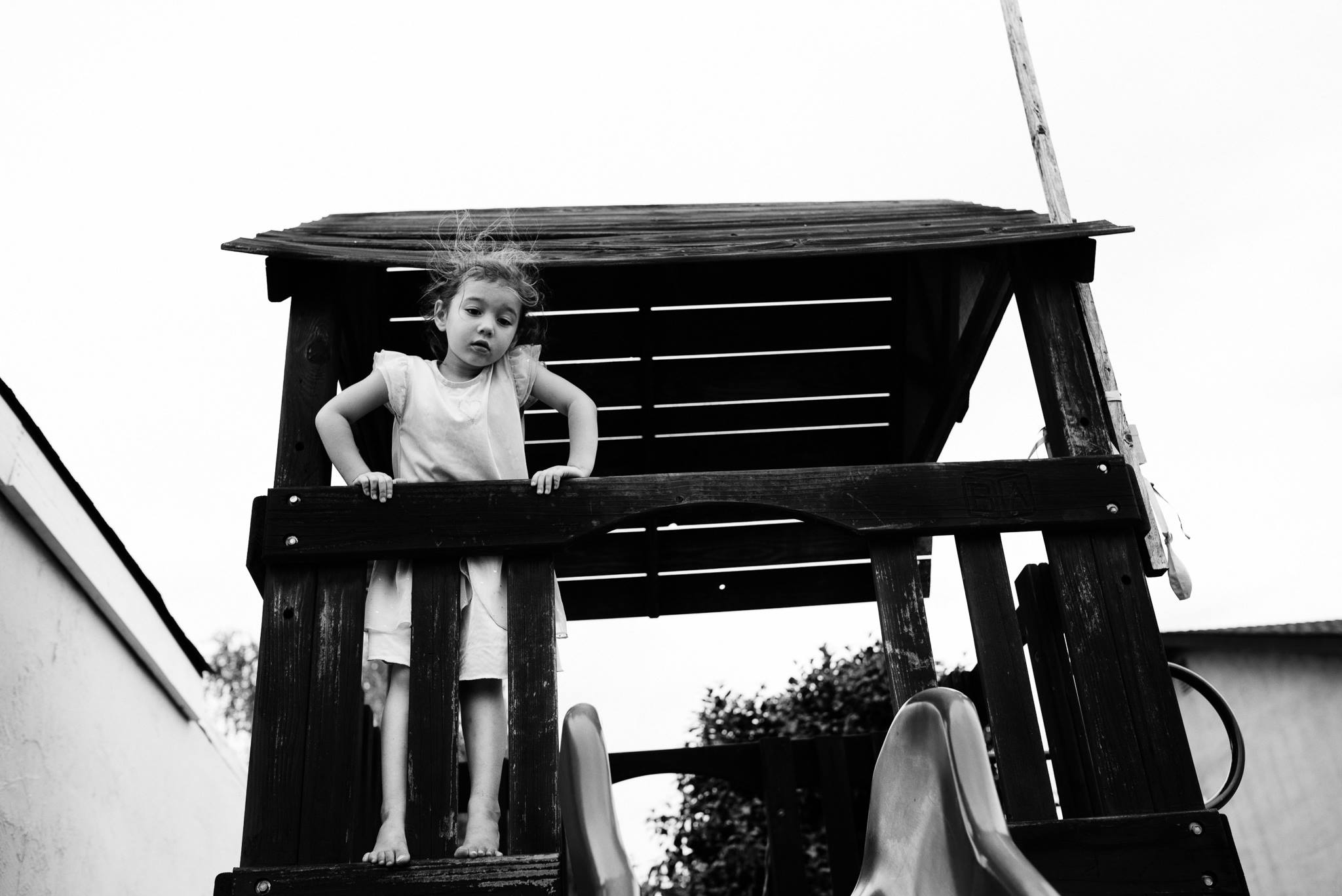 girl in playhouse