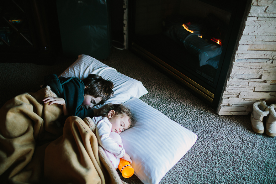 children sleep on floor - Family Documentary Photography