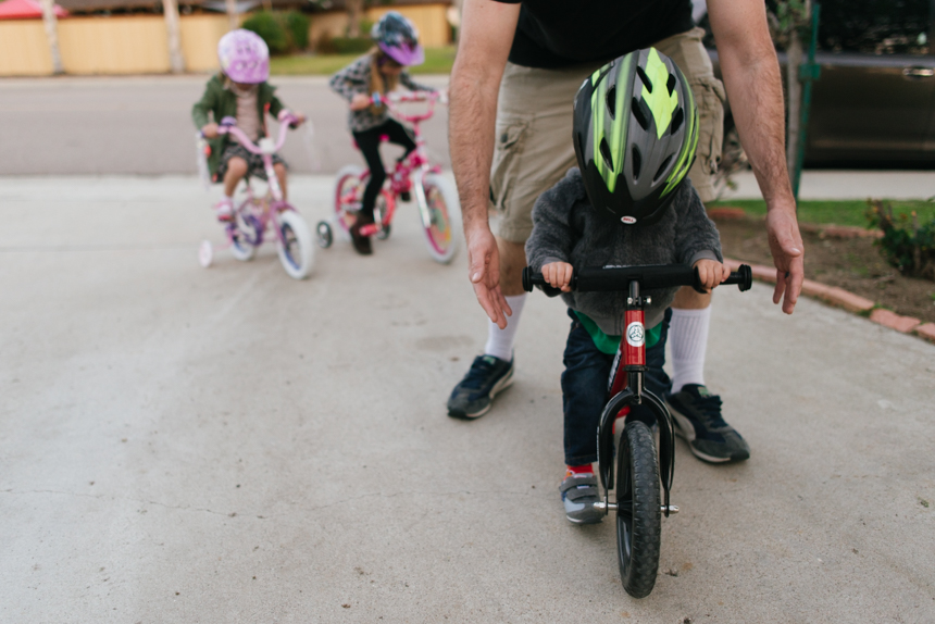 Family riding bikes - Documentary Family Photography
