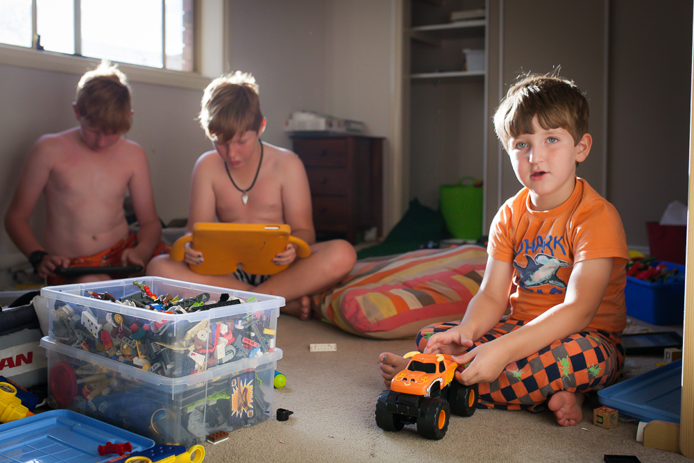 boys in playroom - Documentary Family Photography