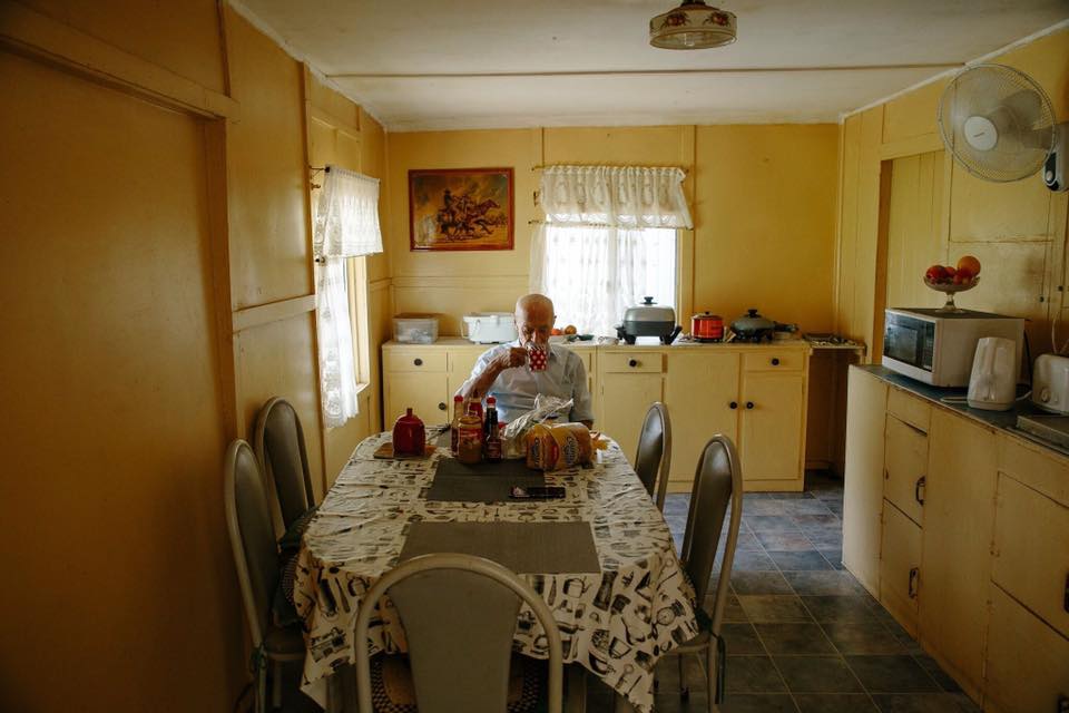 man enjoying breakfast - Documentary Family Photography
