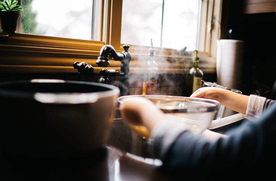 girl making pasta - family documentary photography