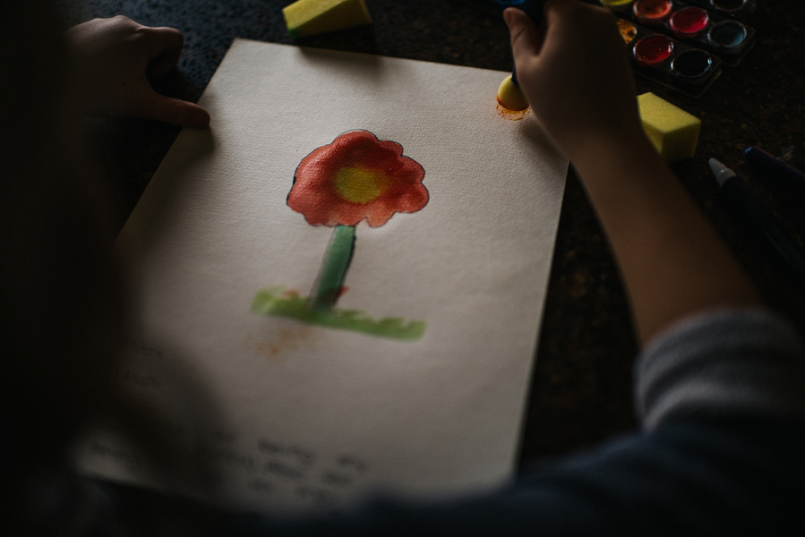 child's water color painting - Studio Bloom - Documentary Family Photography