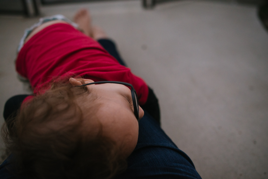 boy hugging mom's leg - Documentary Family Photography