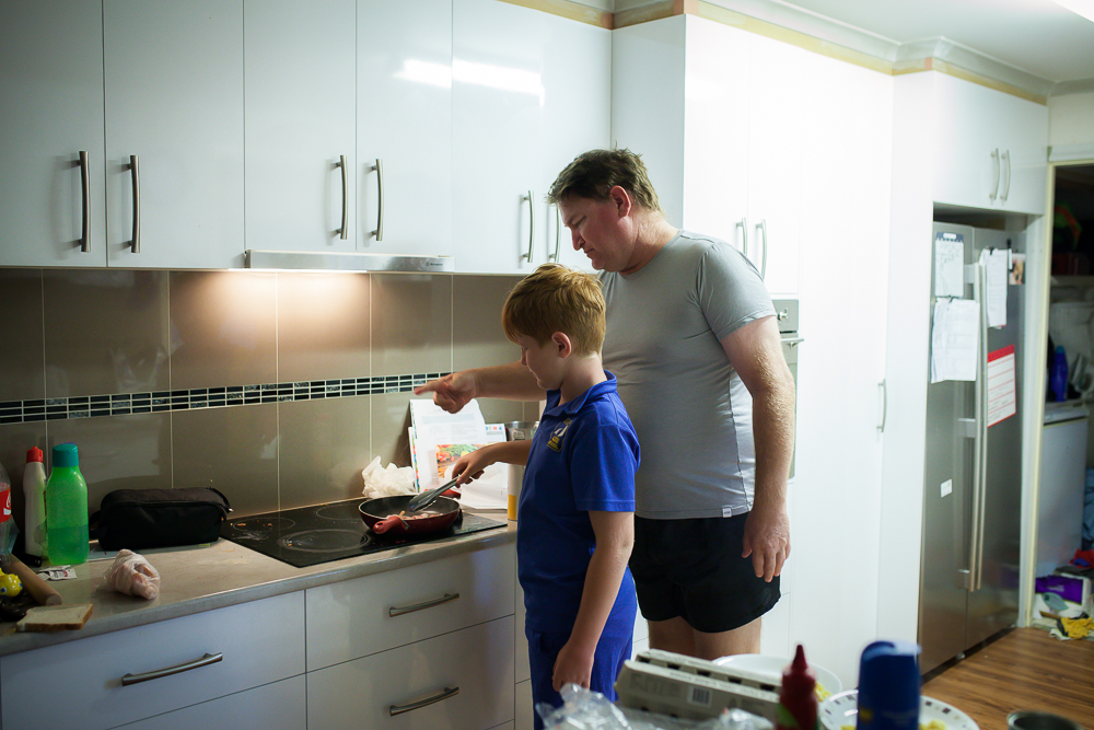Father and son cook - Documentary Family Photography