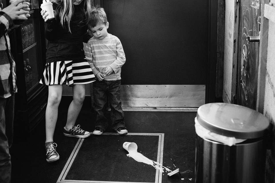 boy with spilled ice cream - Documentary Family Photography