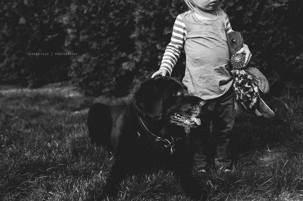 girl with dolls and dog - Documentary Family Photography