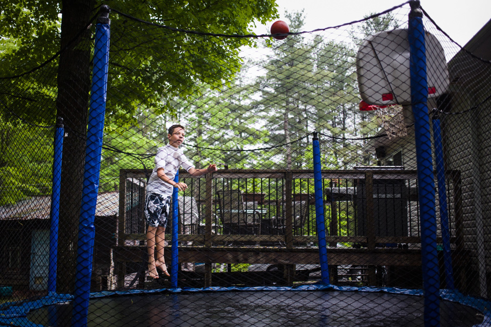 boy on trampoline -Documentary Family Photography