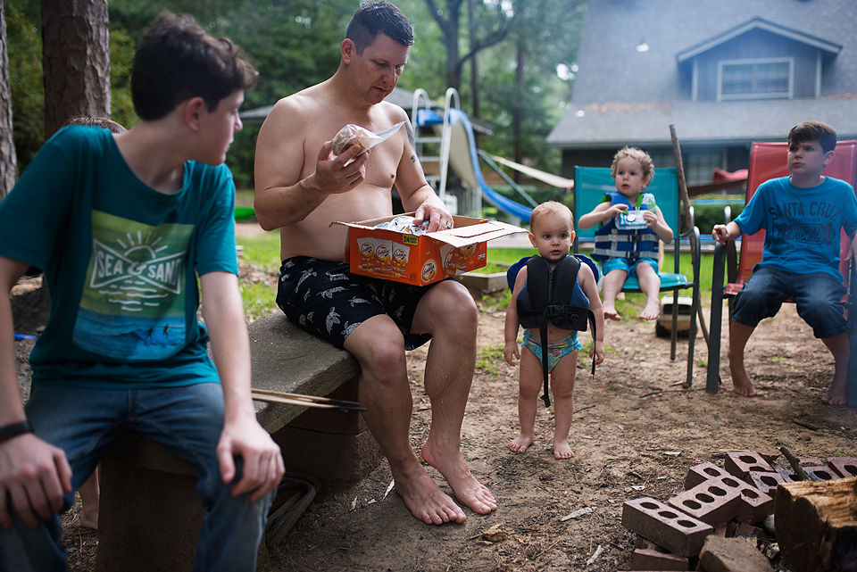 family in swimming attire - Documentary Family Photography