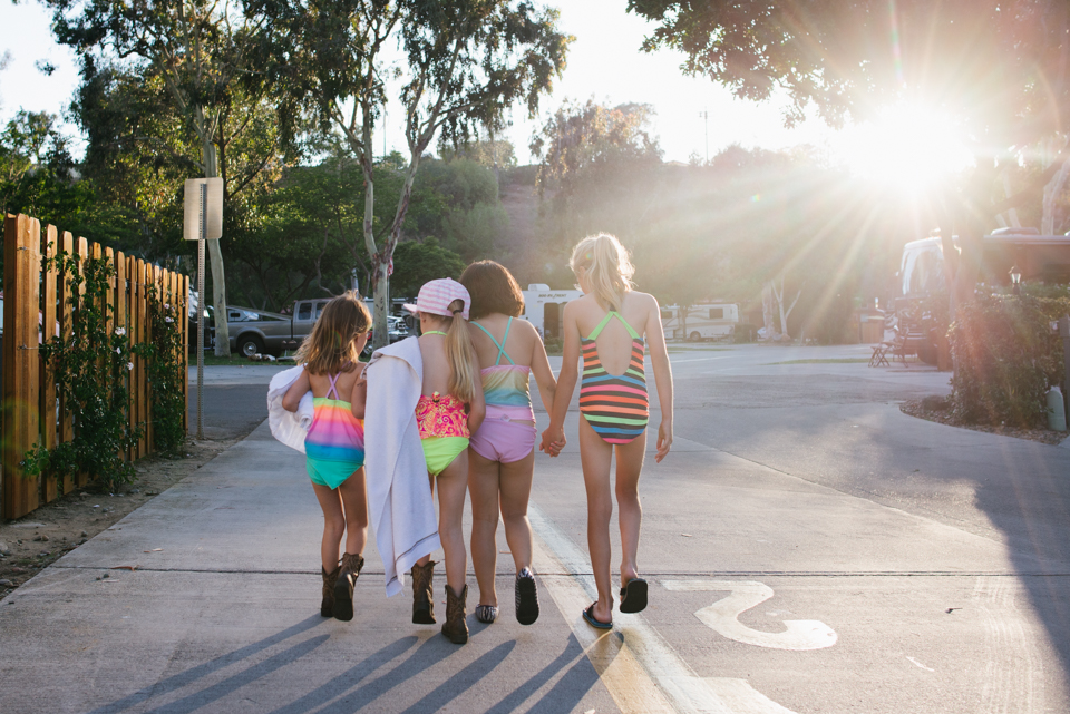 girls walking on sidewalk - Documentary Family Photography
