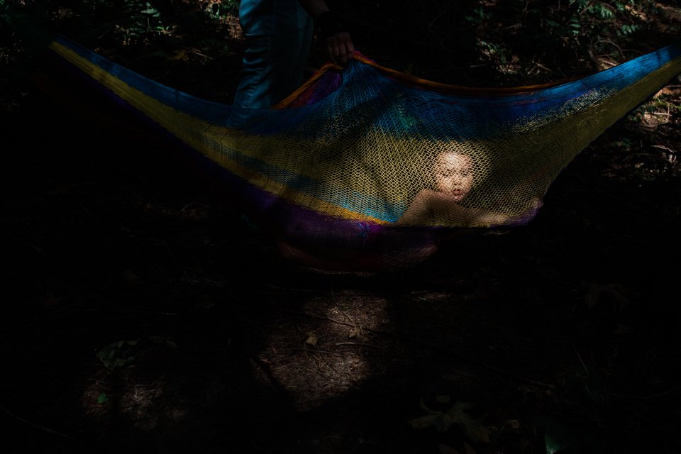 girl tangled in hammock - Documentary Family Photography