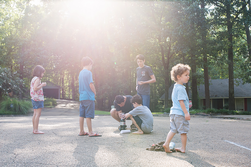 kids playing in drive - Documentary Family Photography