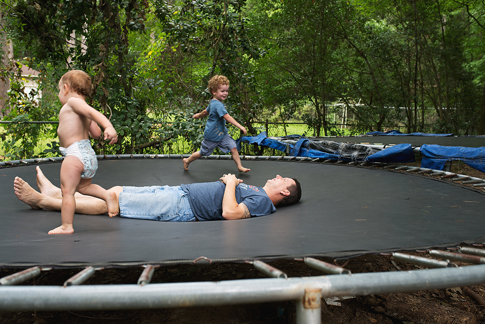 kids on trampoline - Documentary Family Photography