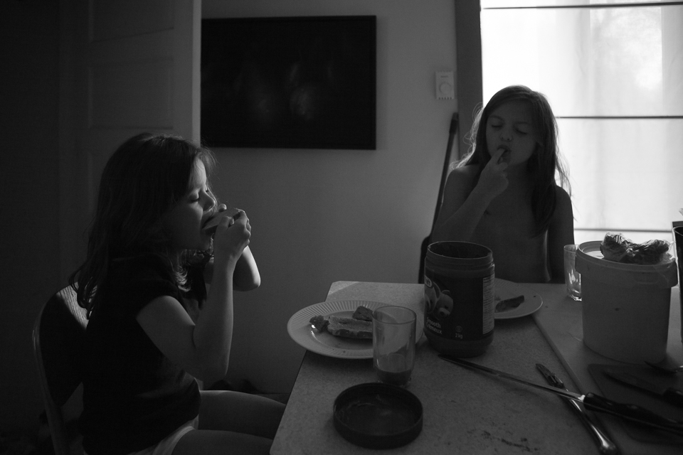 girls at dinner table - Documentary Family Photography