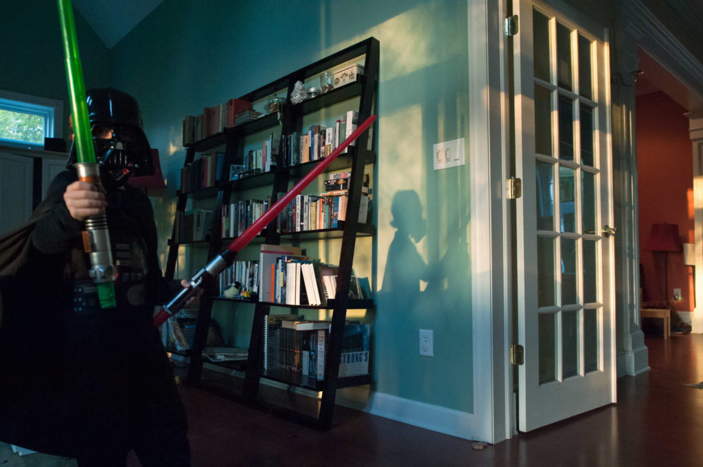 boy in Darth Vader costume - Documentary Family Photography