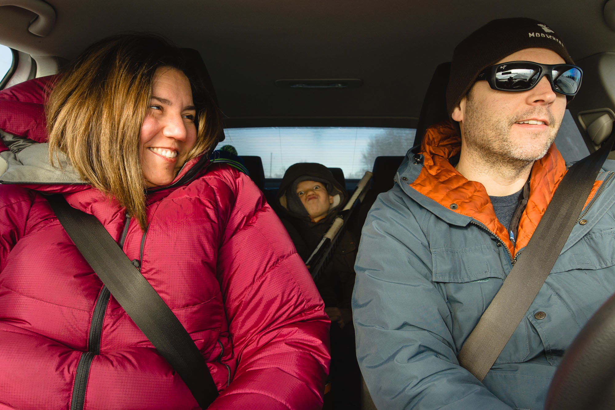 Family in car - documentary family photography