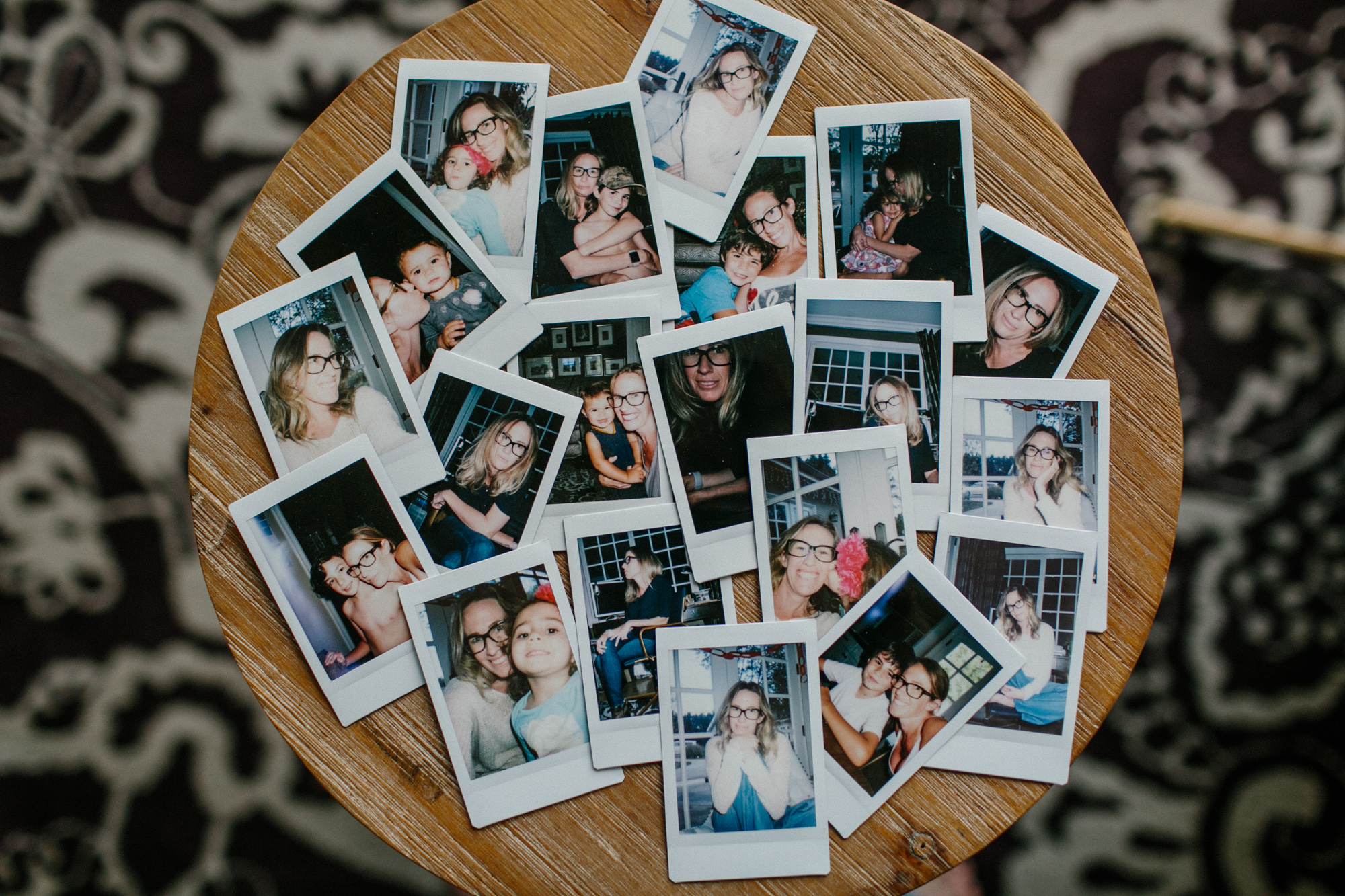 polaroids of mother with kids - documentary family photography