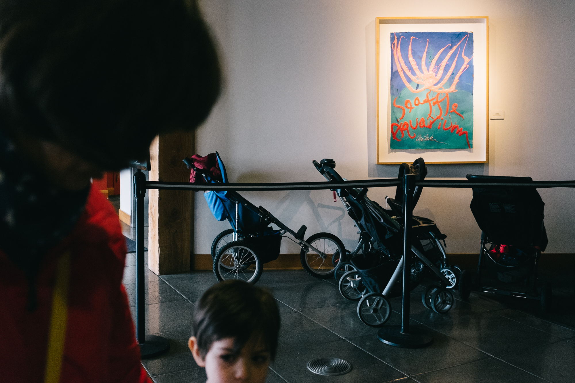 strollers at Seattle aquarium