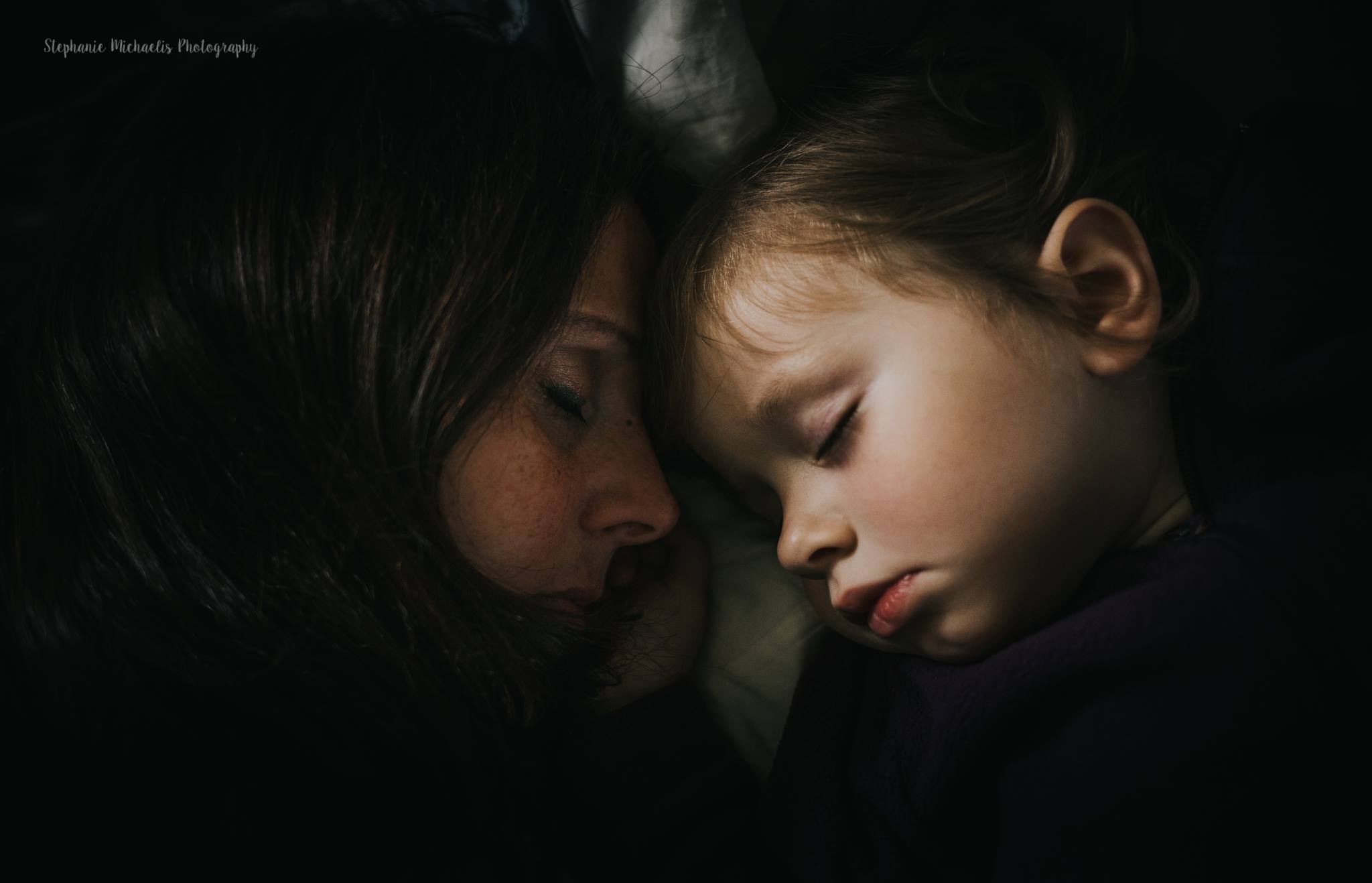 mother and child asleep - documentary family photography