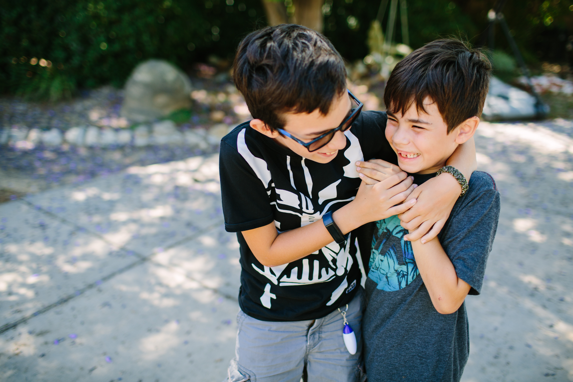 boys hugging - Documentary family photography