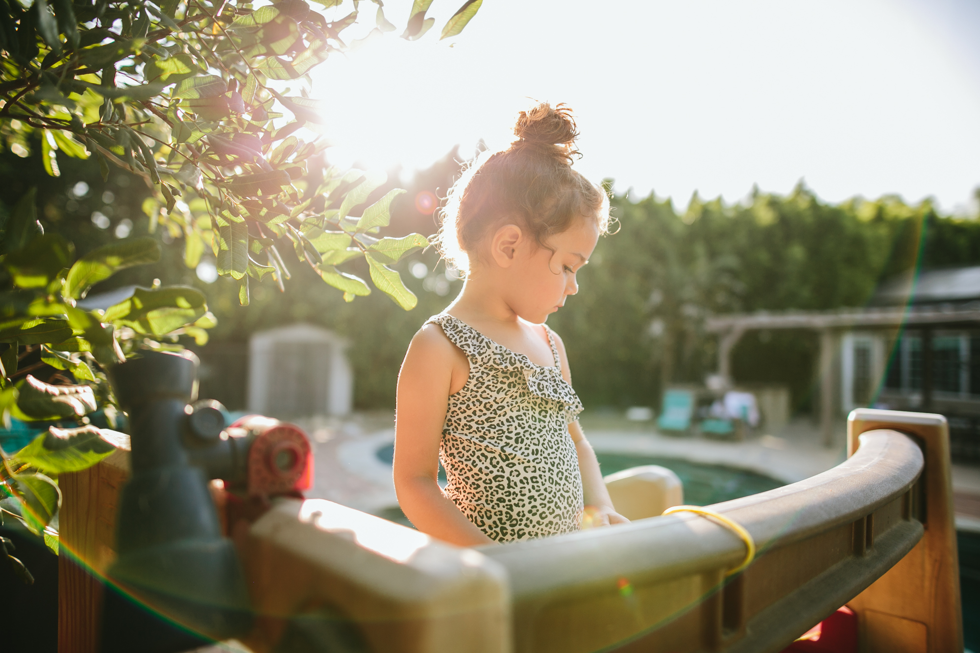 girl with top knot - Documentary Family Photography