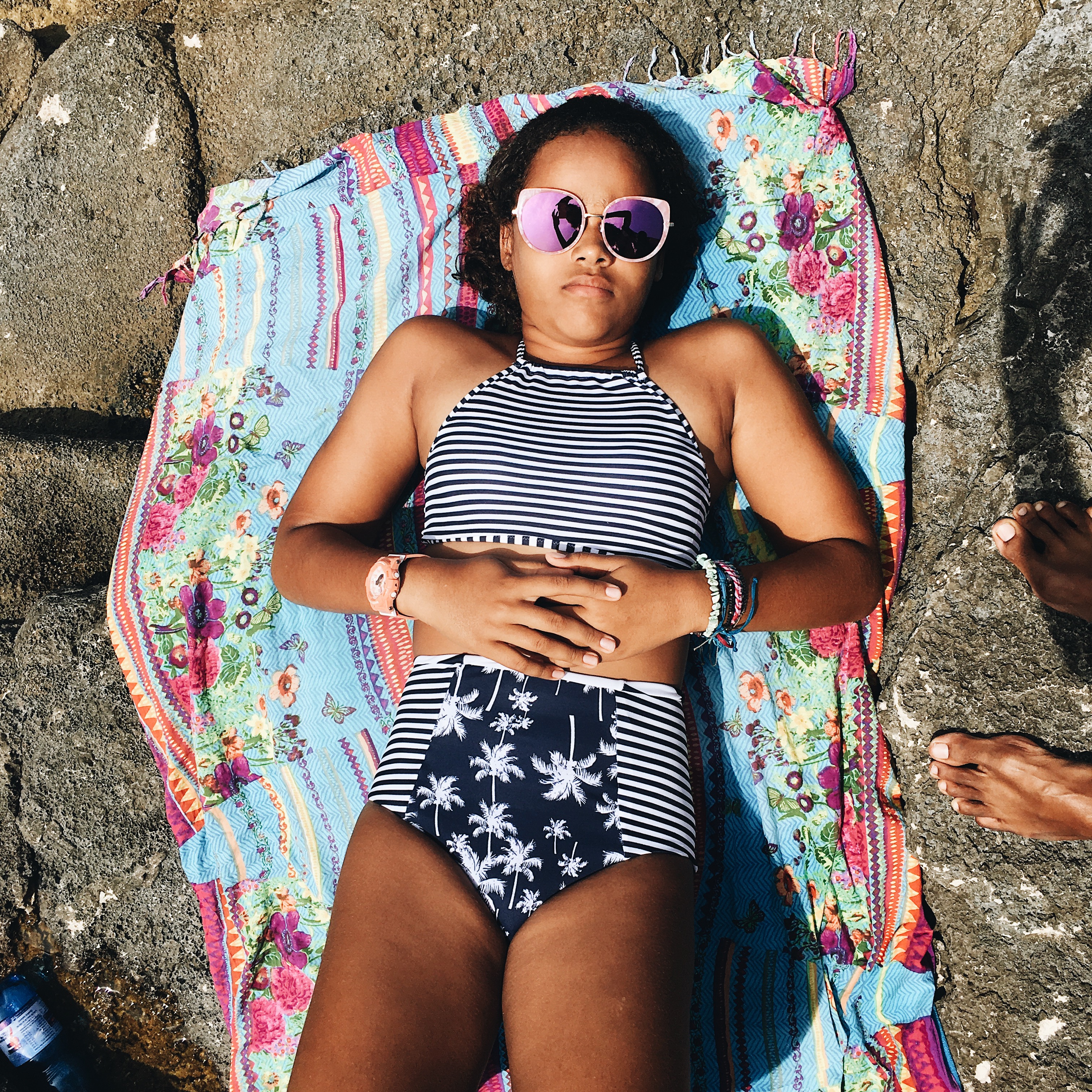 girl asleep on beach - Documentary Family Photography