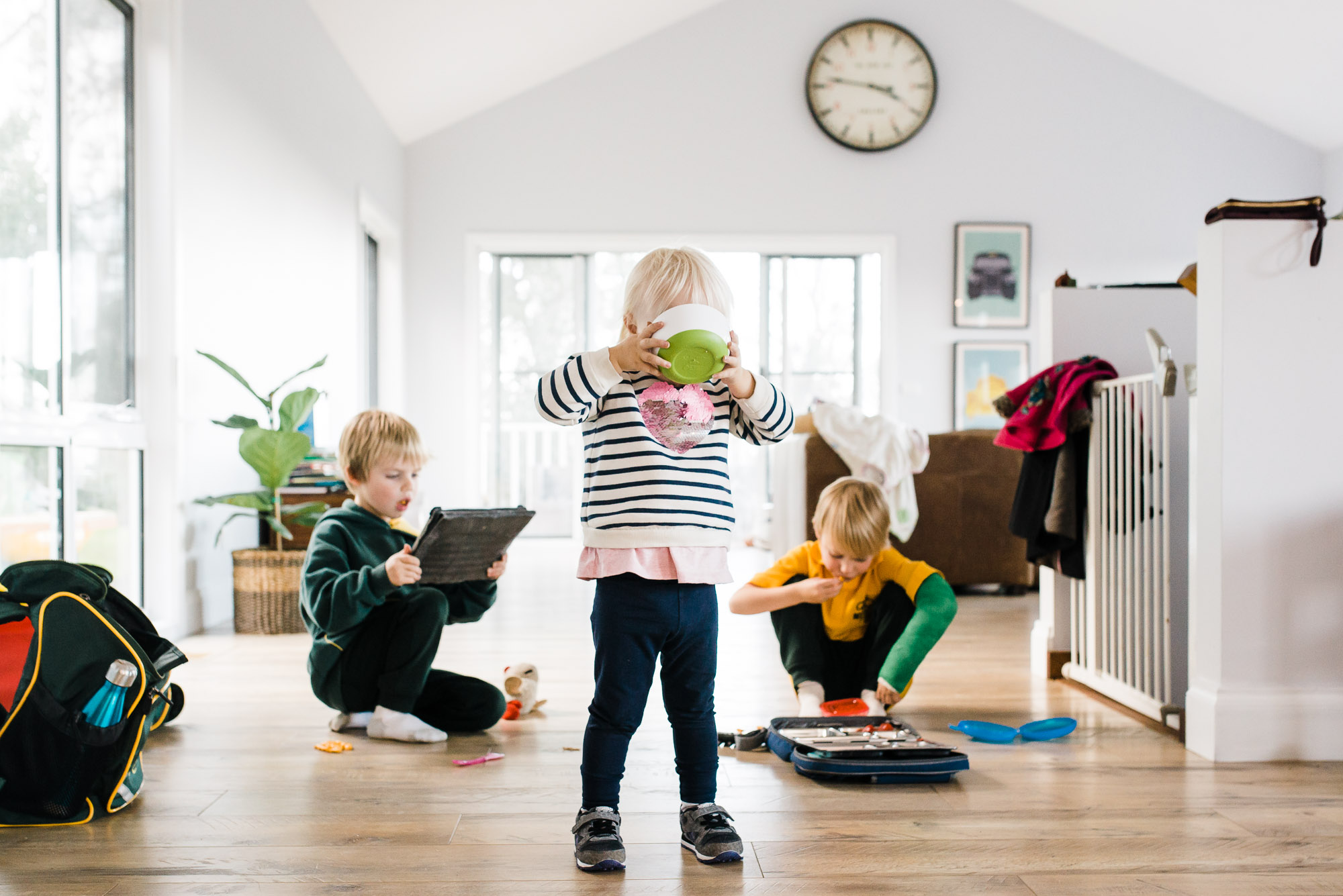 kids busy in living room - Documentary Family Photography