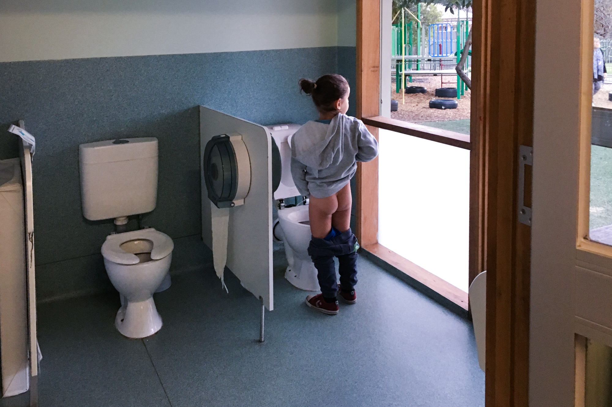 boy at toilet - Documentary Family Photography