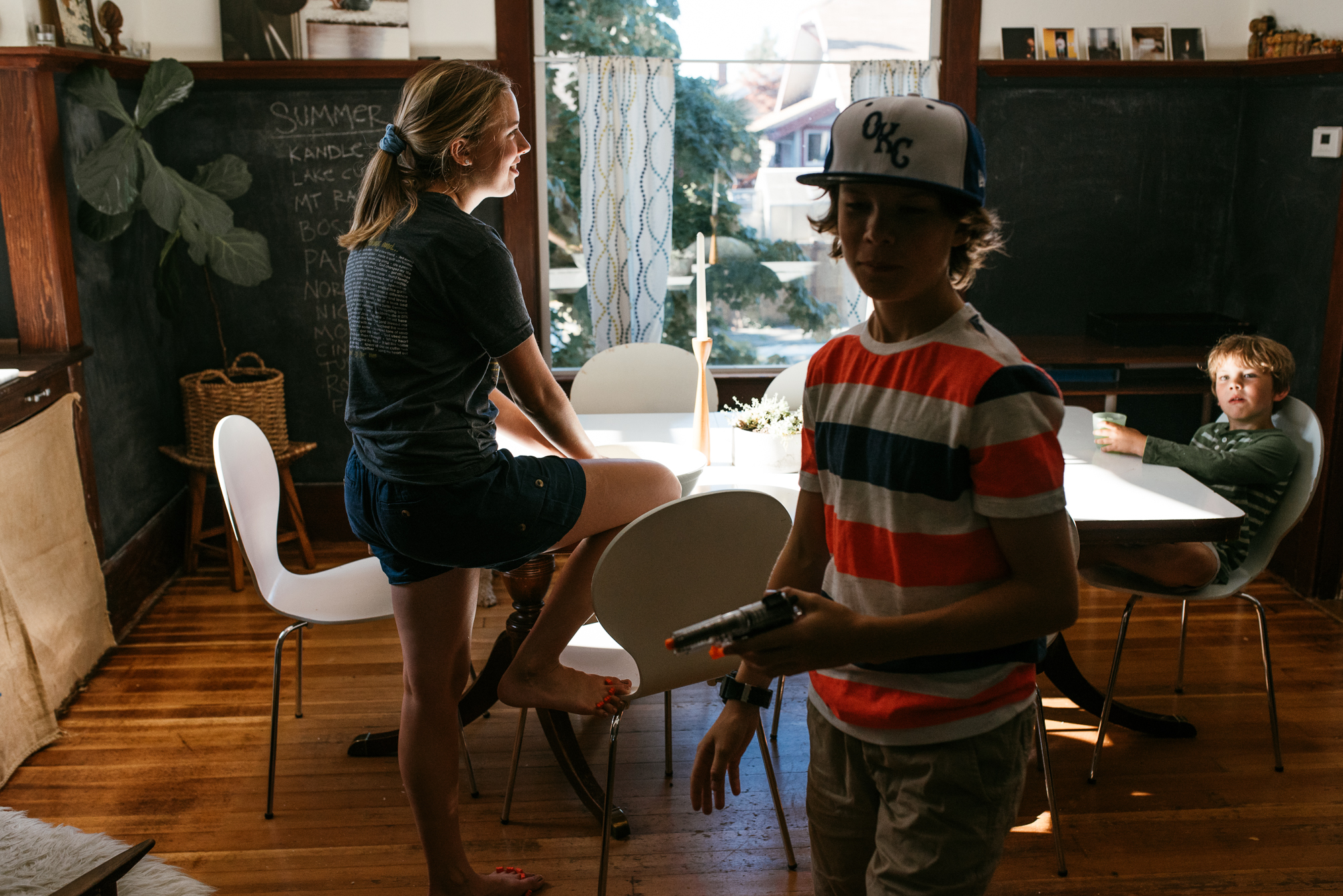 kids in dining room - Documentary Family Photography