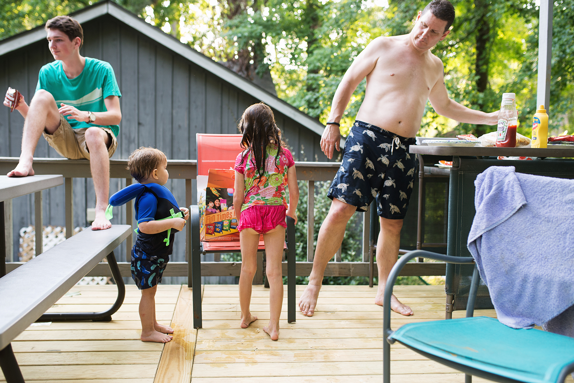 family in swimsuits - documentary family photography