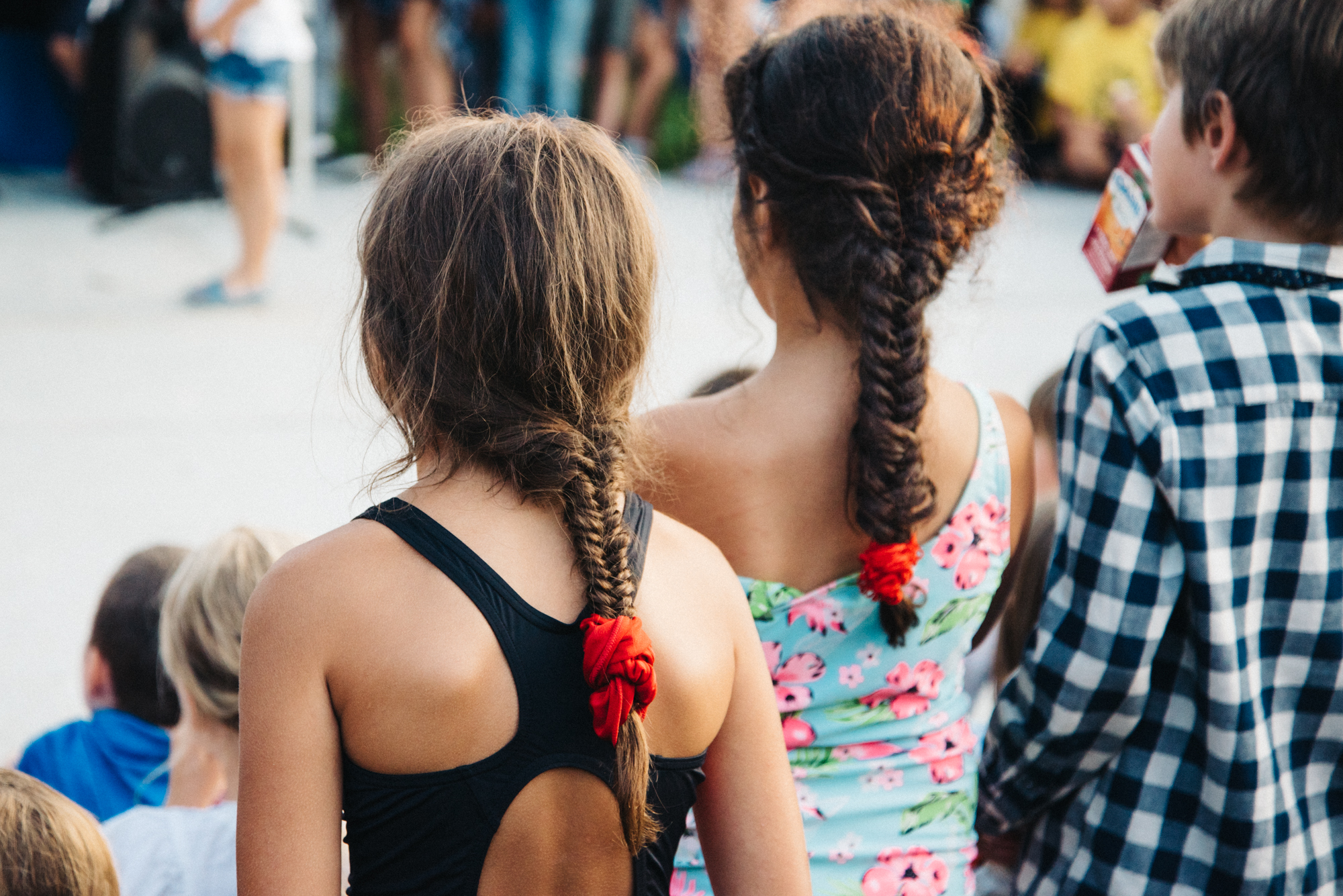 girls with braided hair - documentary family photography