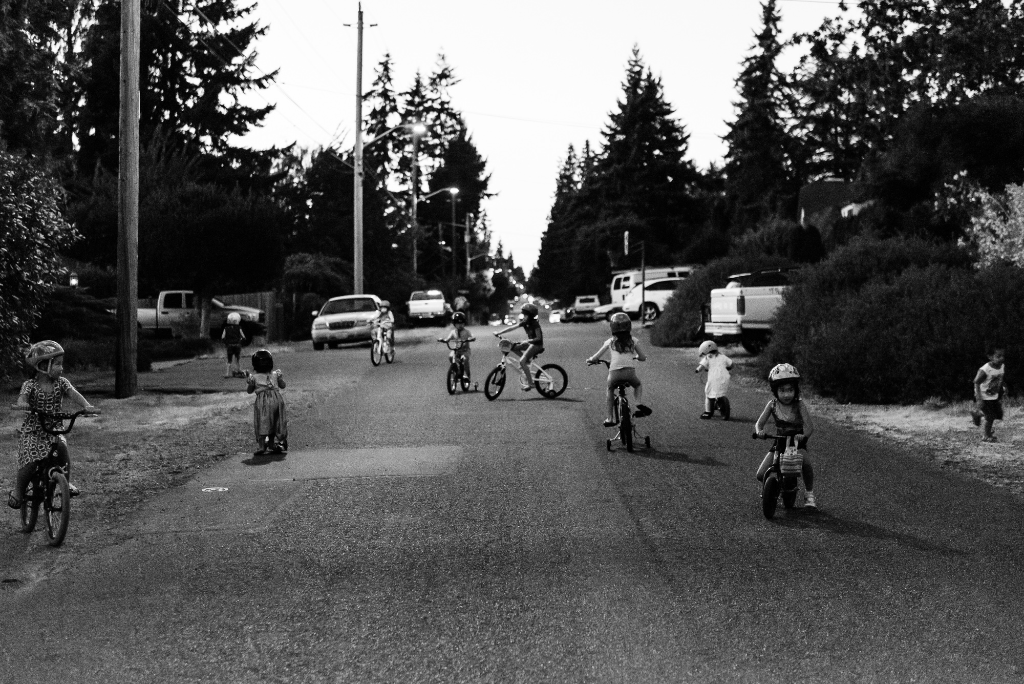neighborhood kids on bikes - Documentary Family Photography
