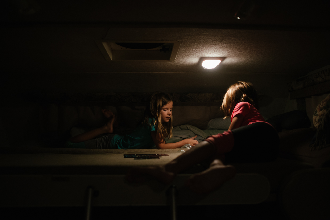 kids in beds near ceiling - Documentary Family Photography