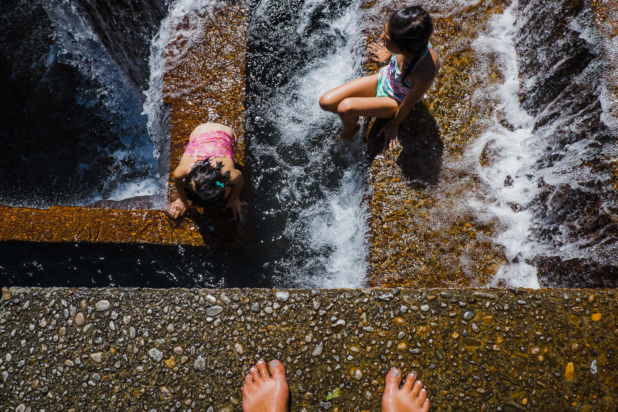 kids play in fountain - Documentary Family Photography