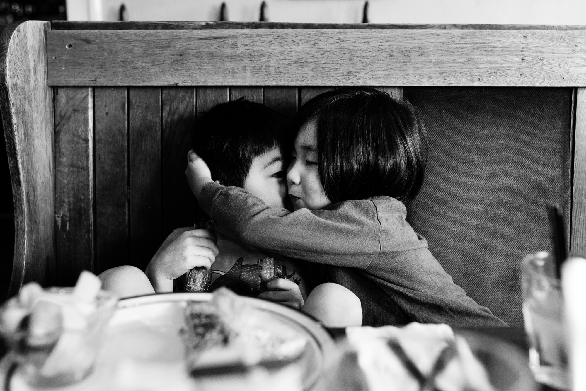brother and sister snuggle -Documentary Family Photography