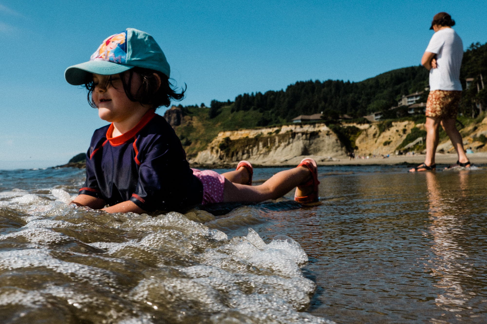 girl in beach surf - Documentary Family Photography