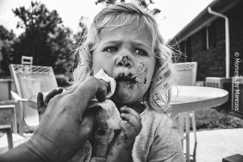 girl with mess on face- Documentary Family Photography