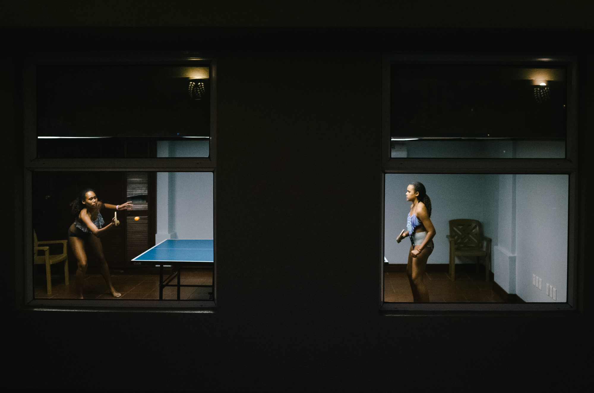 girls playing ping pong - Documentary Family Photography