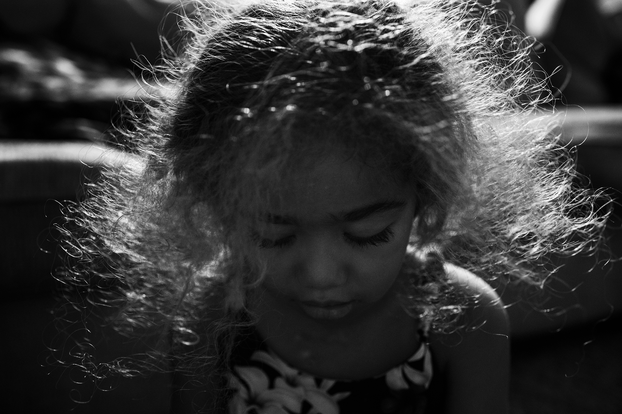 backlit portrait of girl - Documentary Family Photography