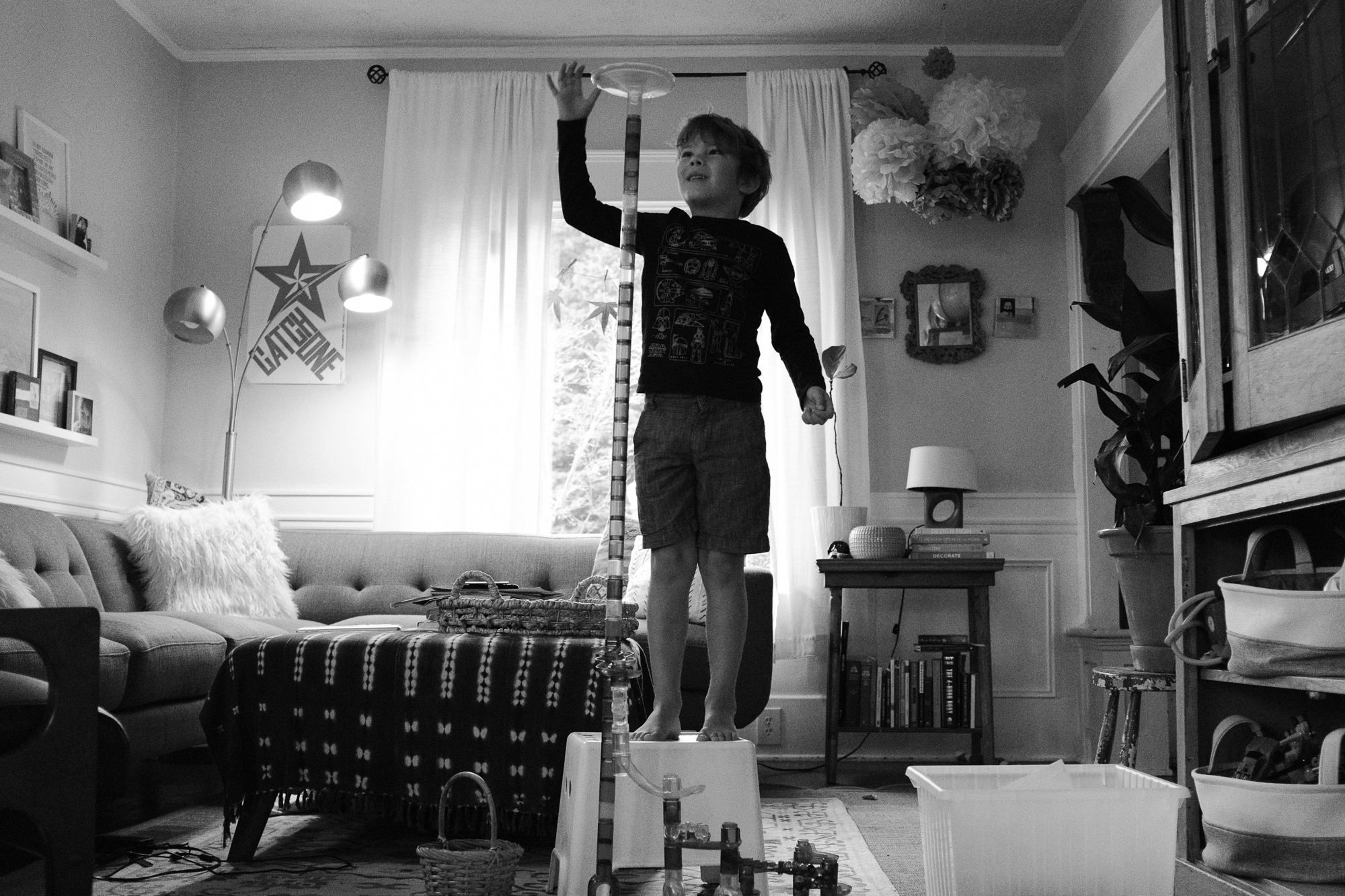 boy with marble tower - Documentary Family Photography