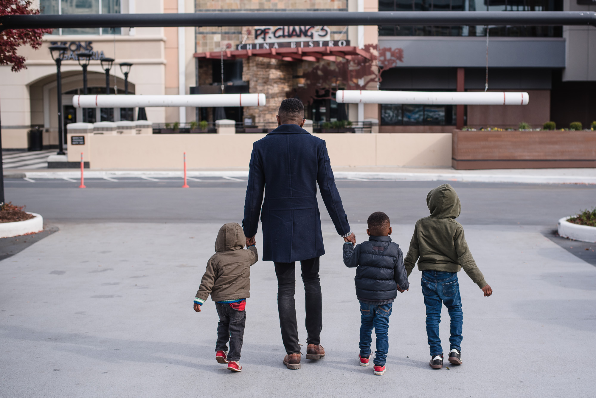 family crossing street - documentary family photography