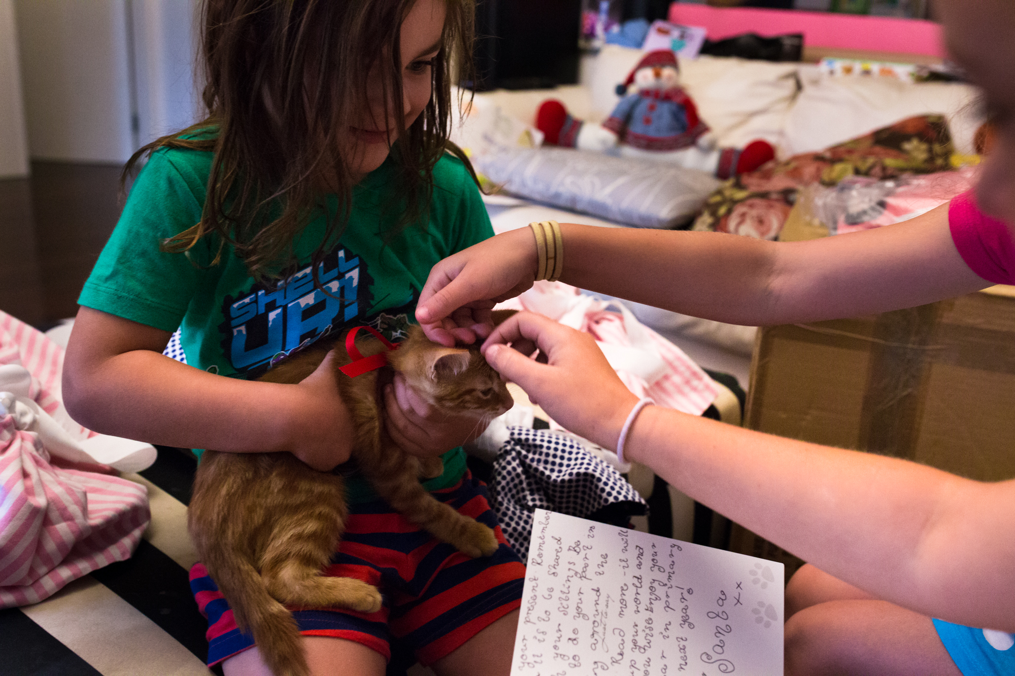 kids with kitten - Documentary Family Photography