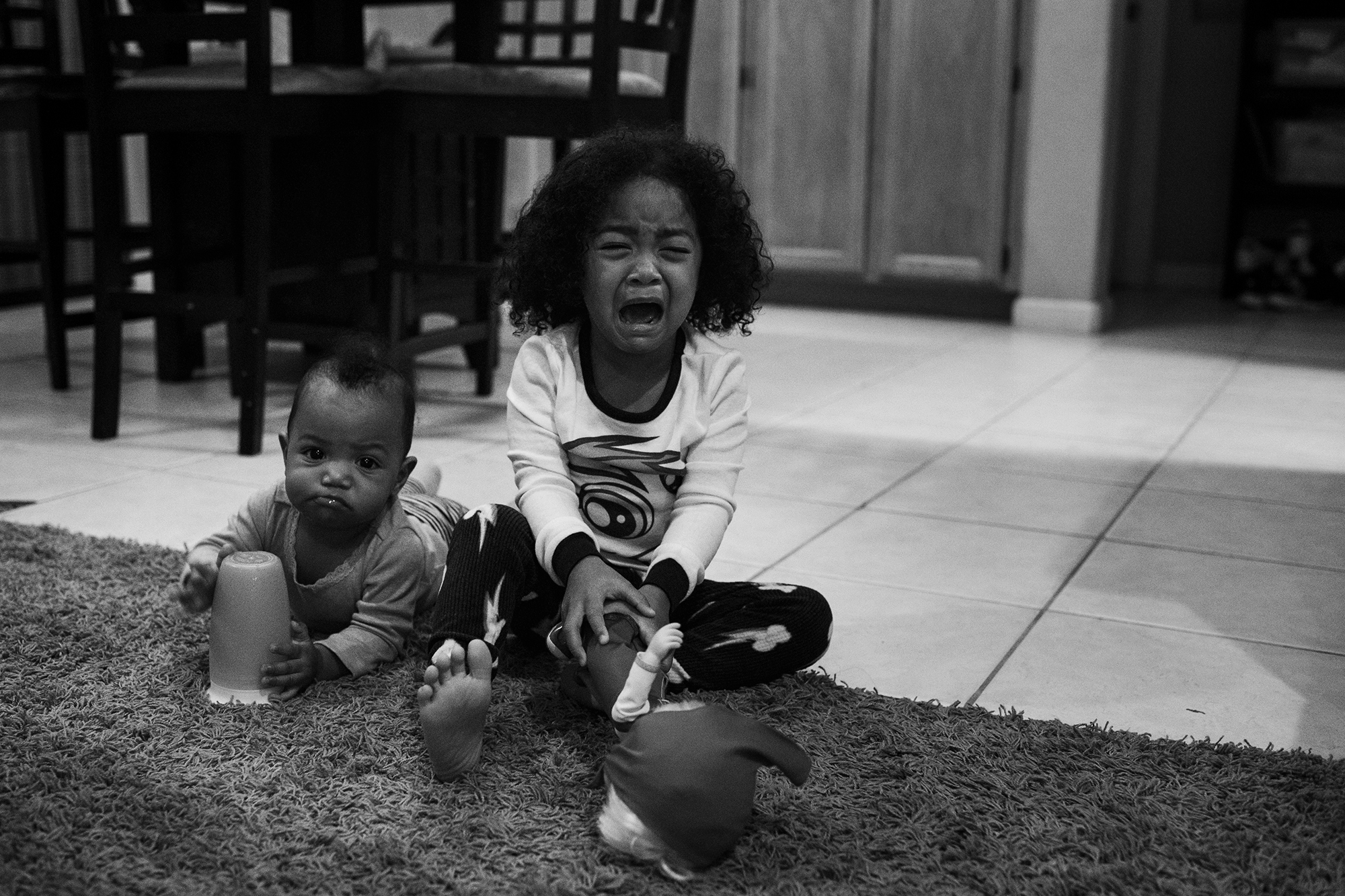 girl crying on floor - Documentary Family Photography