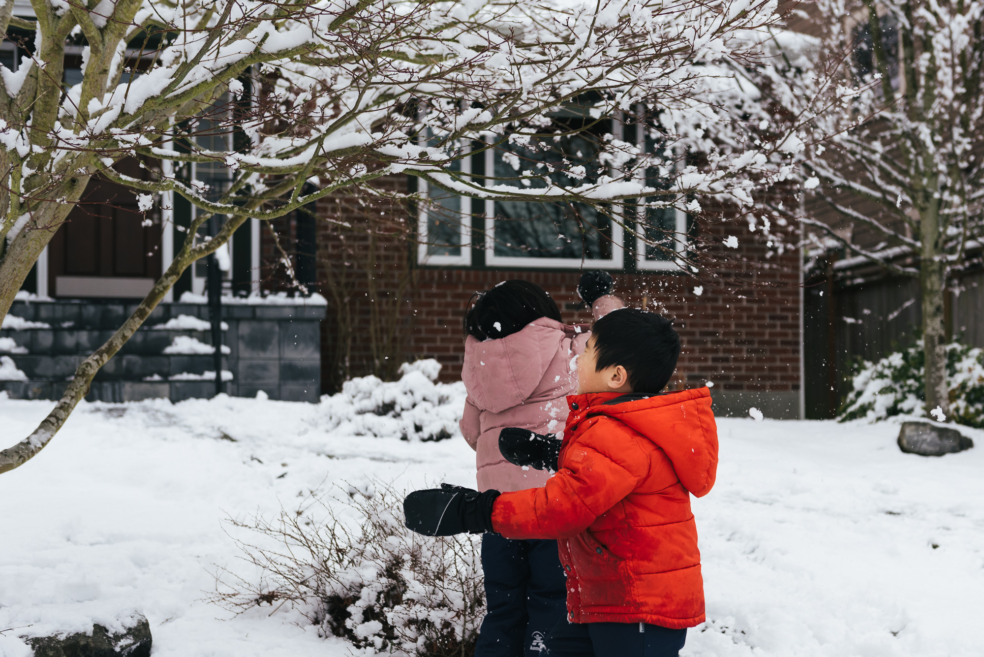 kids play in snow - Documentary Family Photography